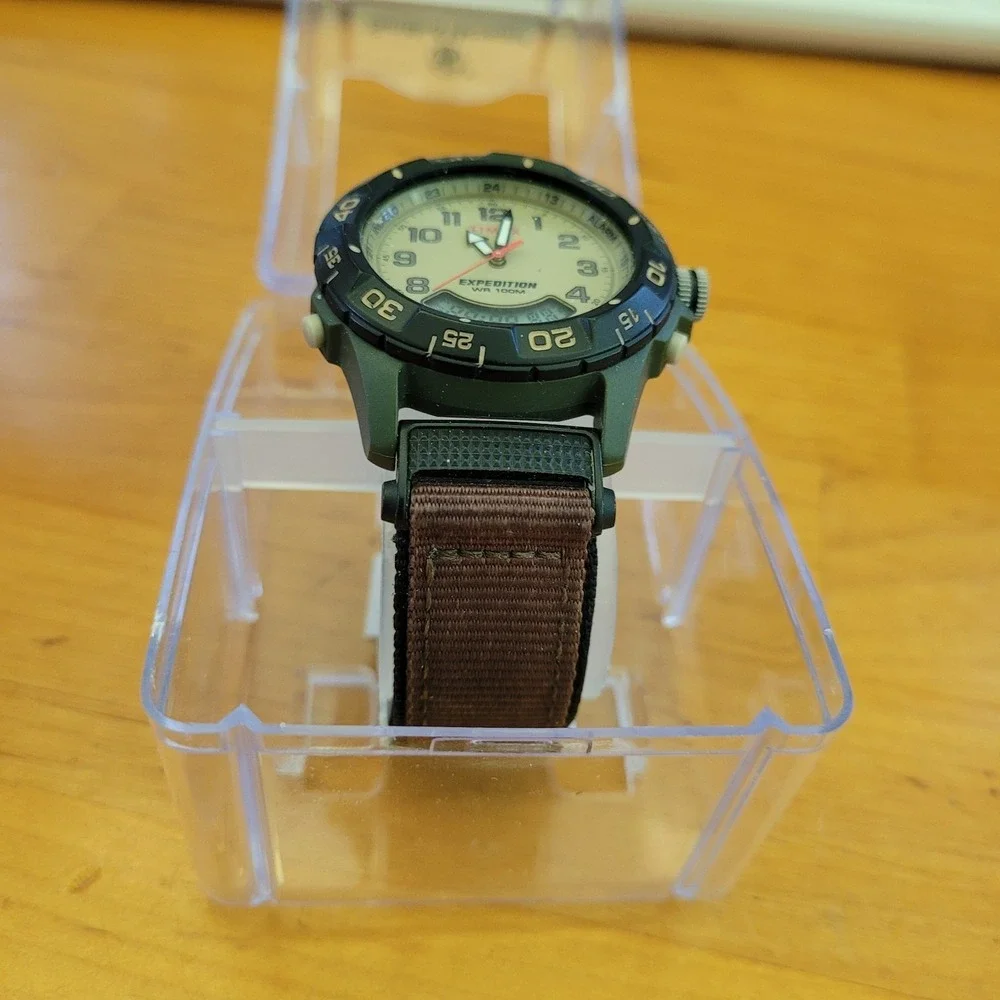 TIMEX Expedition T45181 Analog Digital Indiglo Nylon Watch Mint